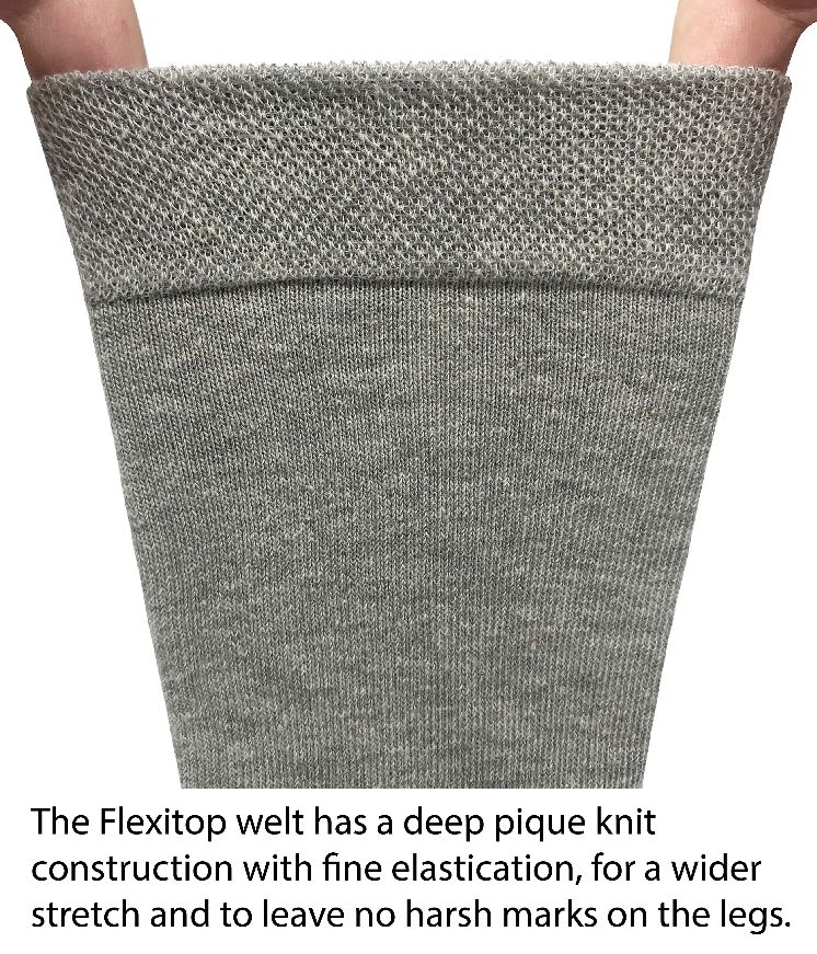 Flexitop Socks 3 Pack Bamboo Socks - Blue Stripes and Grey - Just £6.99! Shop now at Warwickshire Clothing.