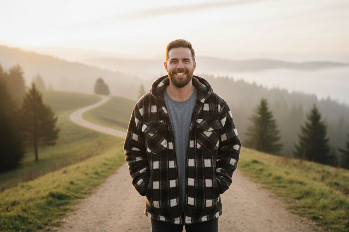 Hazy Blue Logan Fleece Lined Lumberjack Shirt Jacket