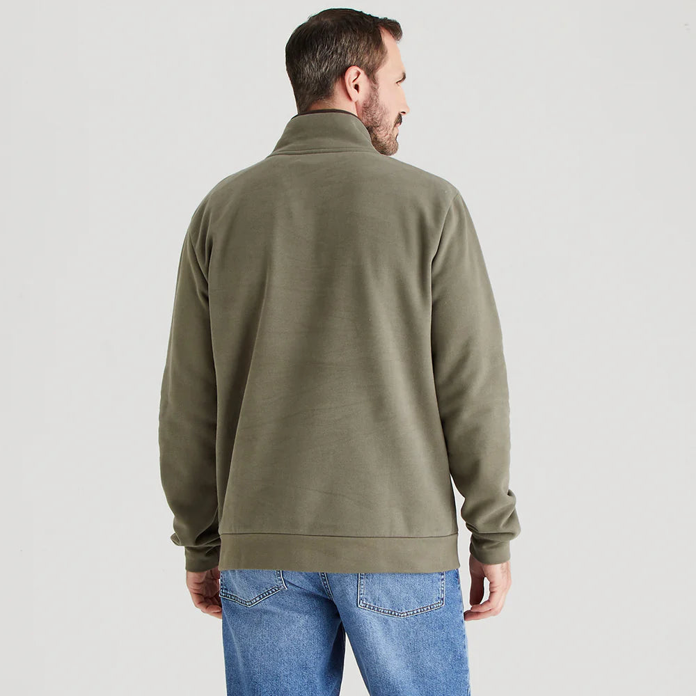 Men's Brancaster 1/4 Zip Top Smokey Olive