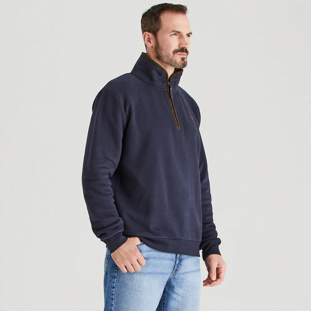 Men's Brancaster 1/4 Zip Top Smokey Olive
