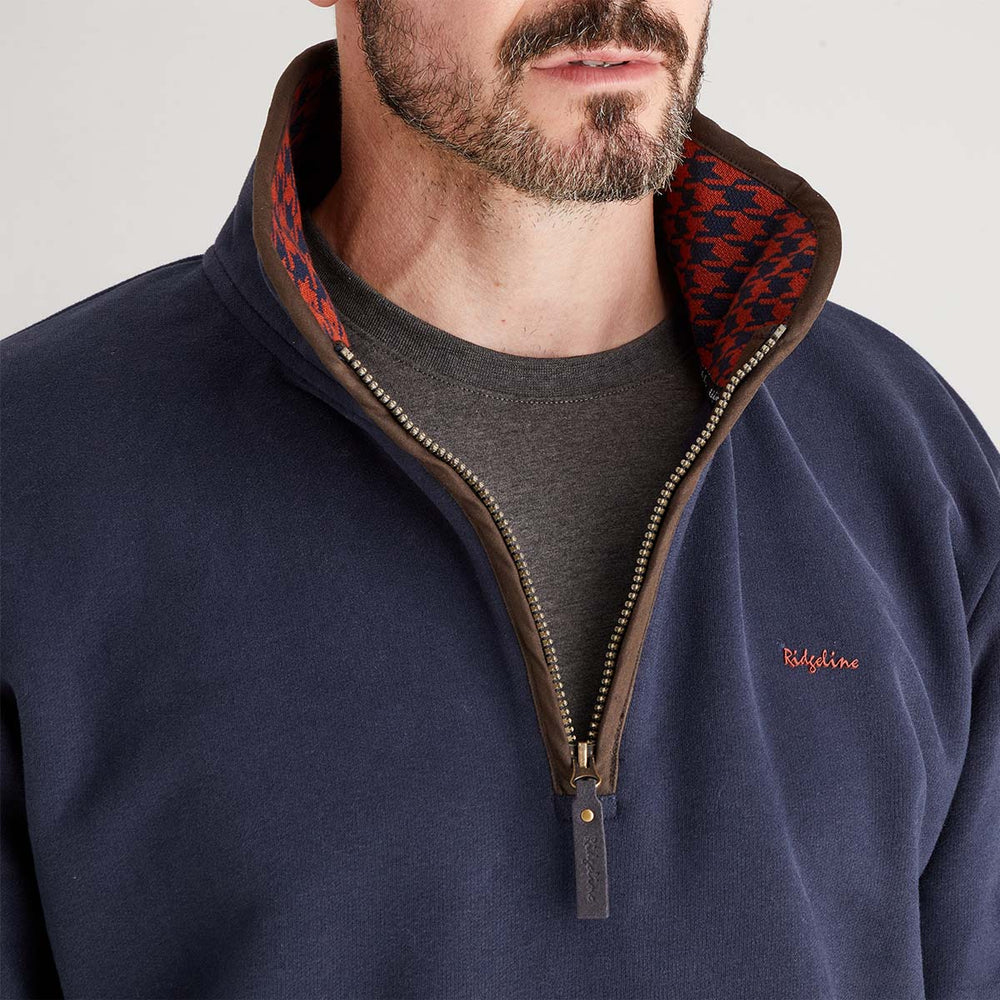 Men's Brancaster 1/4 Zip Top Smokey Olive