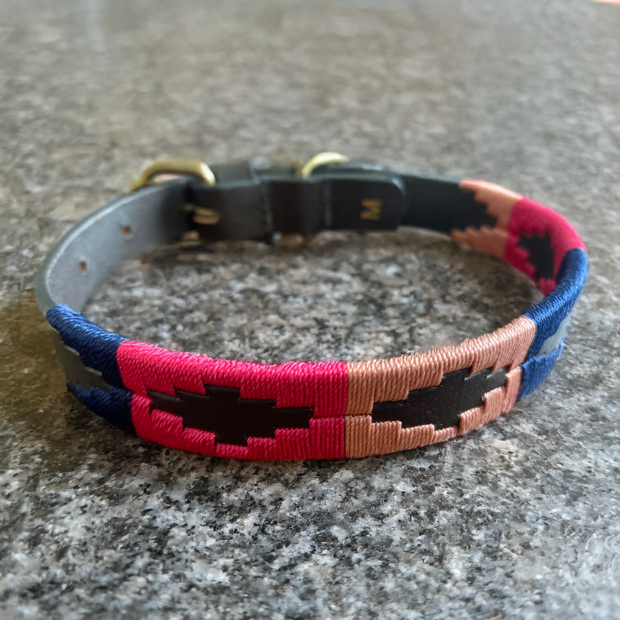 Luxury Polo Leather Dog Collar | Hazy Blue