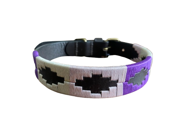 Luxury Polo Leather Dog Collar | Hazy Blue - Just £14.99! Shop now at Warwickshire Clothing.