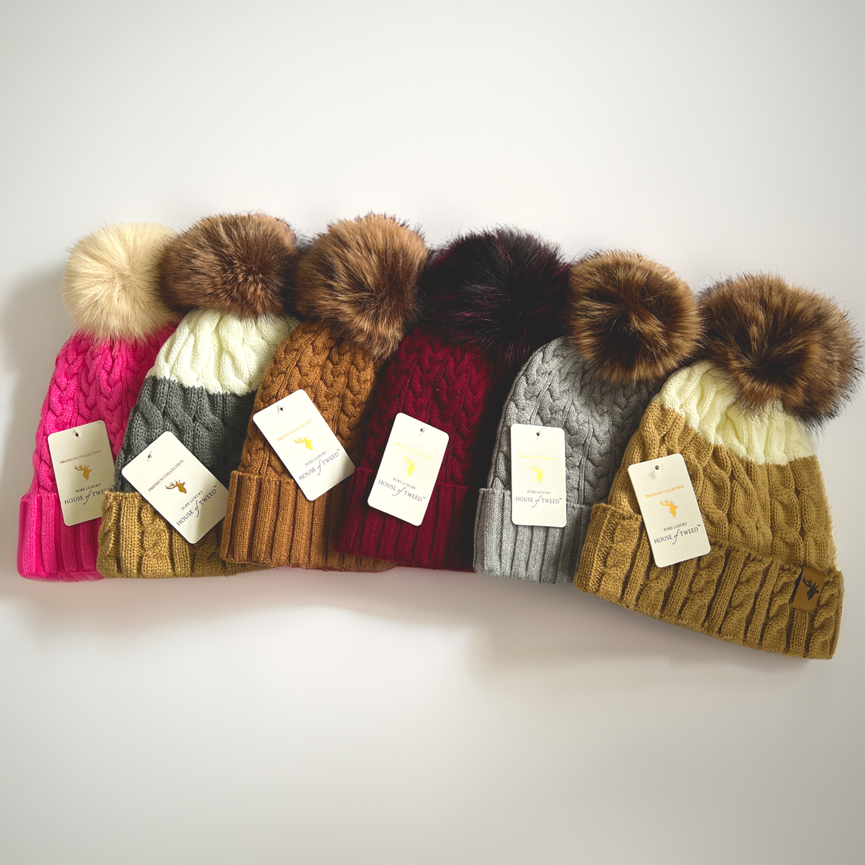 House of Tweed Luxury Plaited Ladies Bobble Pom Pom Beanie Hats - Just $11.99! Shop now at Warwickshire Clothing. Free Dellivery.