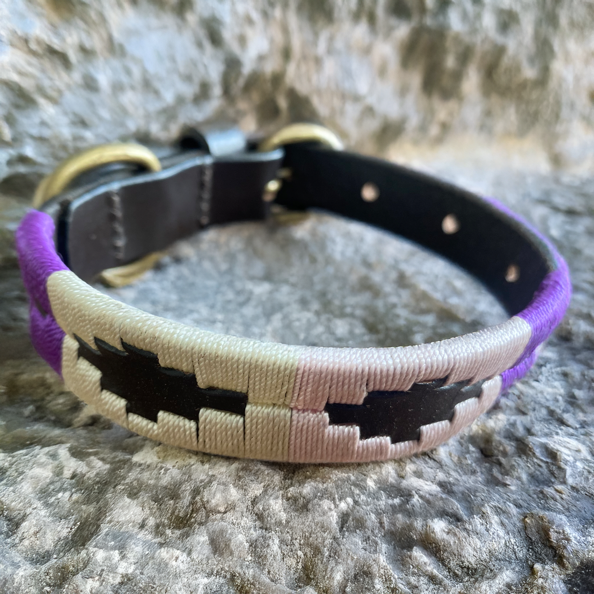 Luxury Polo Leather Dog Collar | Hazy Blue