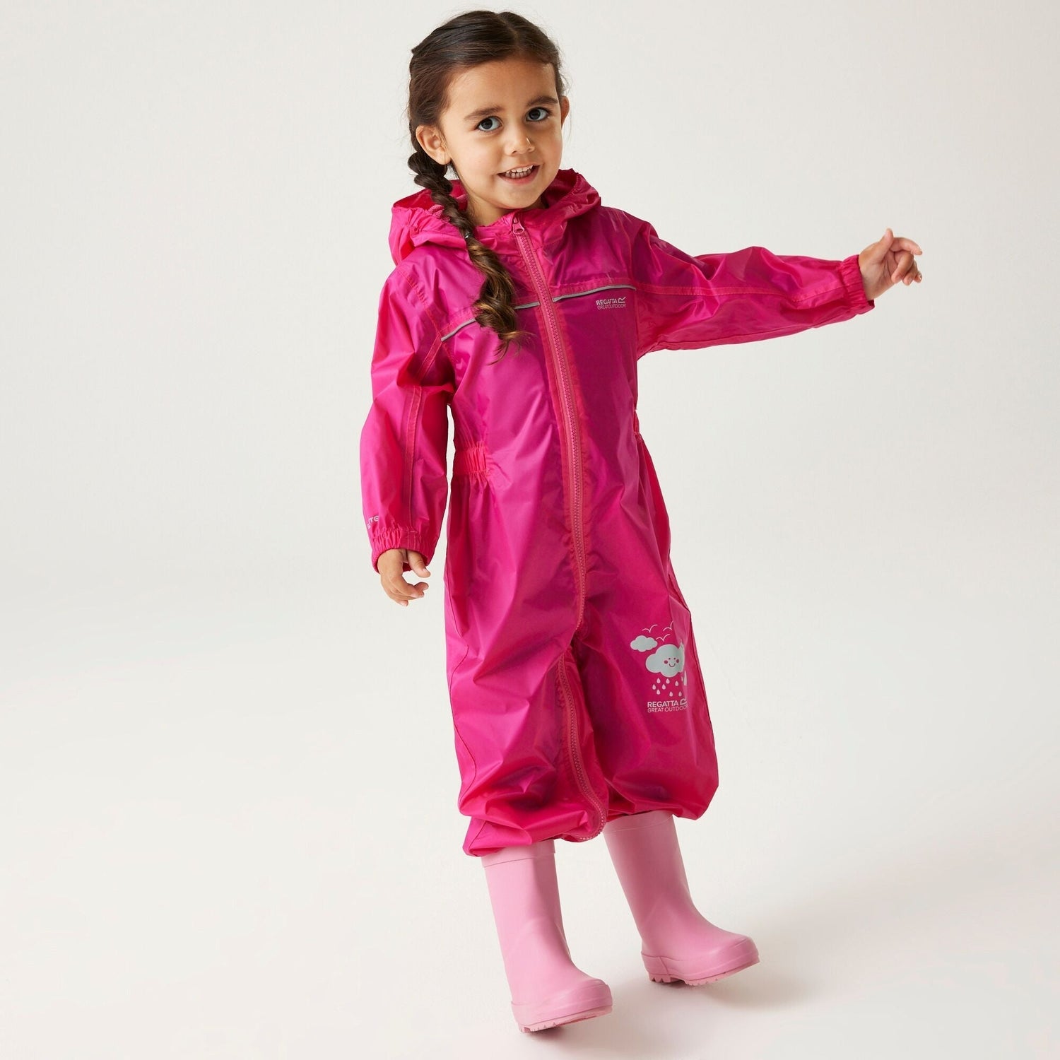 Regatta Kids' Puddle IV Waterproof All In One Rain Suit - Just £14.99! Shop now at Warwickshire Clothing.