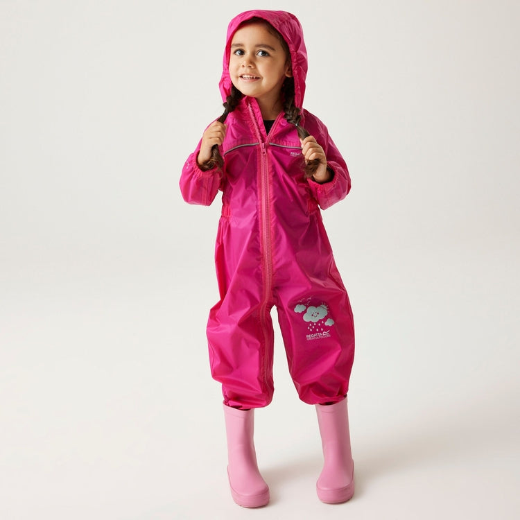 Regatta Kids' Puddle IV Waterproof All In One Rain Suit - Just £14.99! Shop now at Warwickshire Clothing.