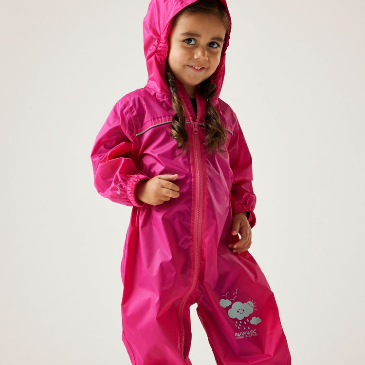 Regatta Kids' Puddle IV Waterproof All In One Rain Suit - Just £14.99! Shop now at Warwickshire Clothing.