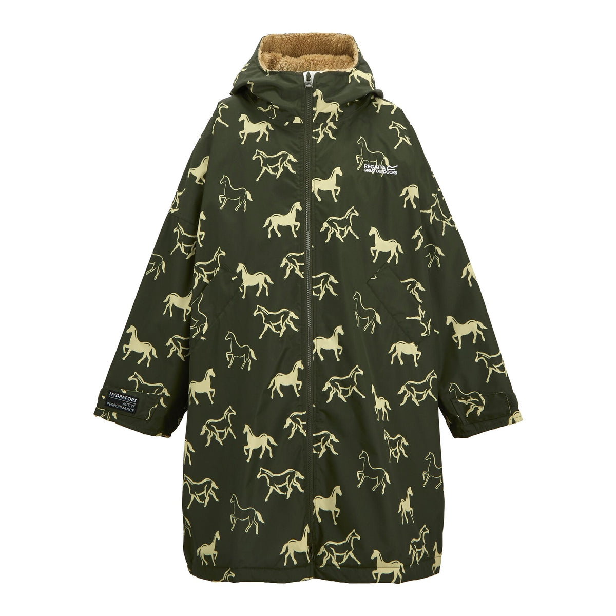 Junior Changing Robe Dark Khaki Horses