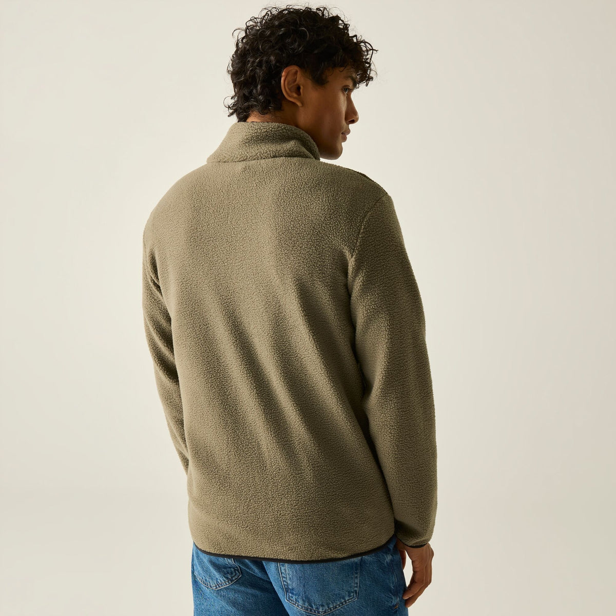 Men's Frankie Borg Colour Block Full Zip Fleece - Smokey Olive Dark Khaki