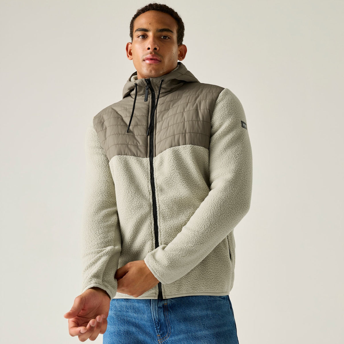 Men's Frankie Borg Hybrid Full Zip Fleece - Abbeystone Smokey Olive
