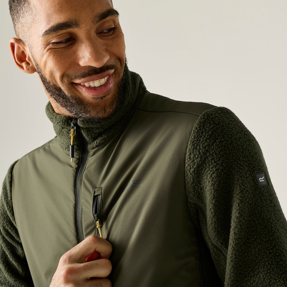 Men's Morran Water Resistant Full Zip Fleece - Dark Khaki