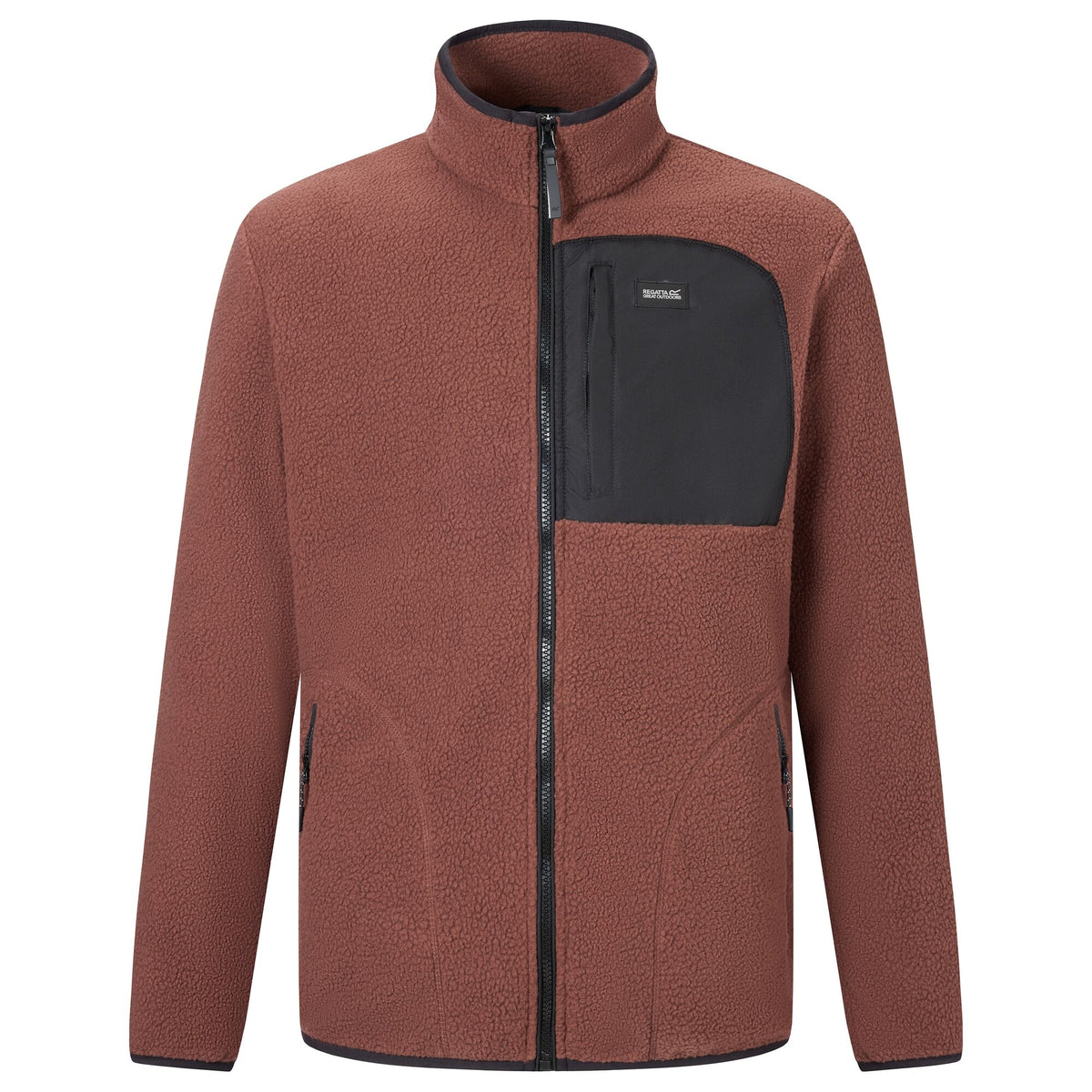 Men's Frankie Borg Full Zip Fleece | Ground Coffee Black
