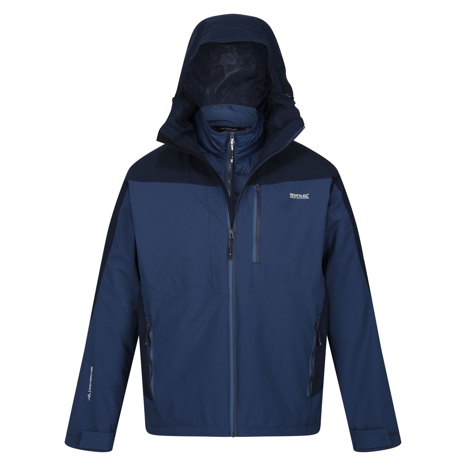 Regatta Men's Wentwood VIII 3-In-1 Waterproof Jacket Navy - Just £49.99! Shop now at Warwickshire Clothing.
