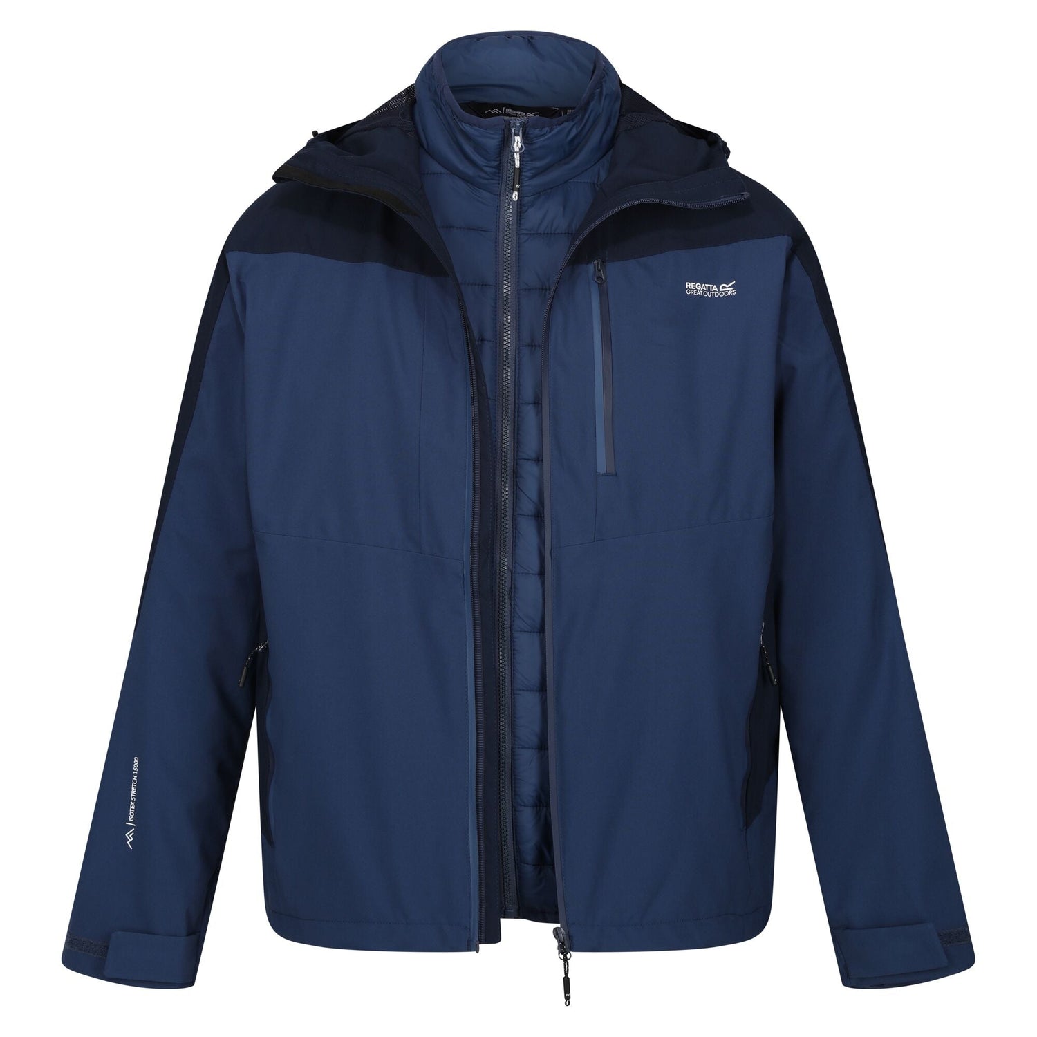 Regatta Men's Wentwood VIII 3-In-1 Waterproof Jacket Navy - Just £49.99! Shop now at Warwickshire Clothing.