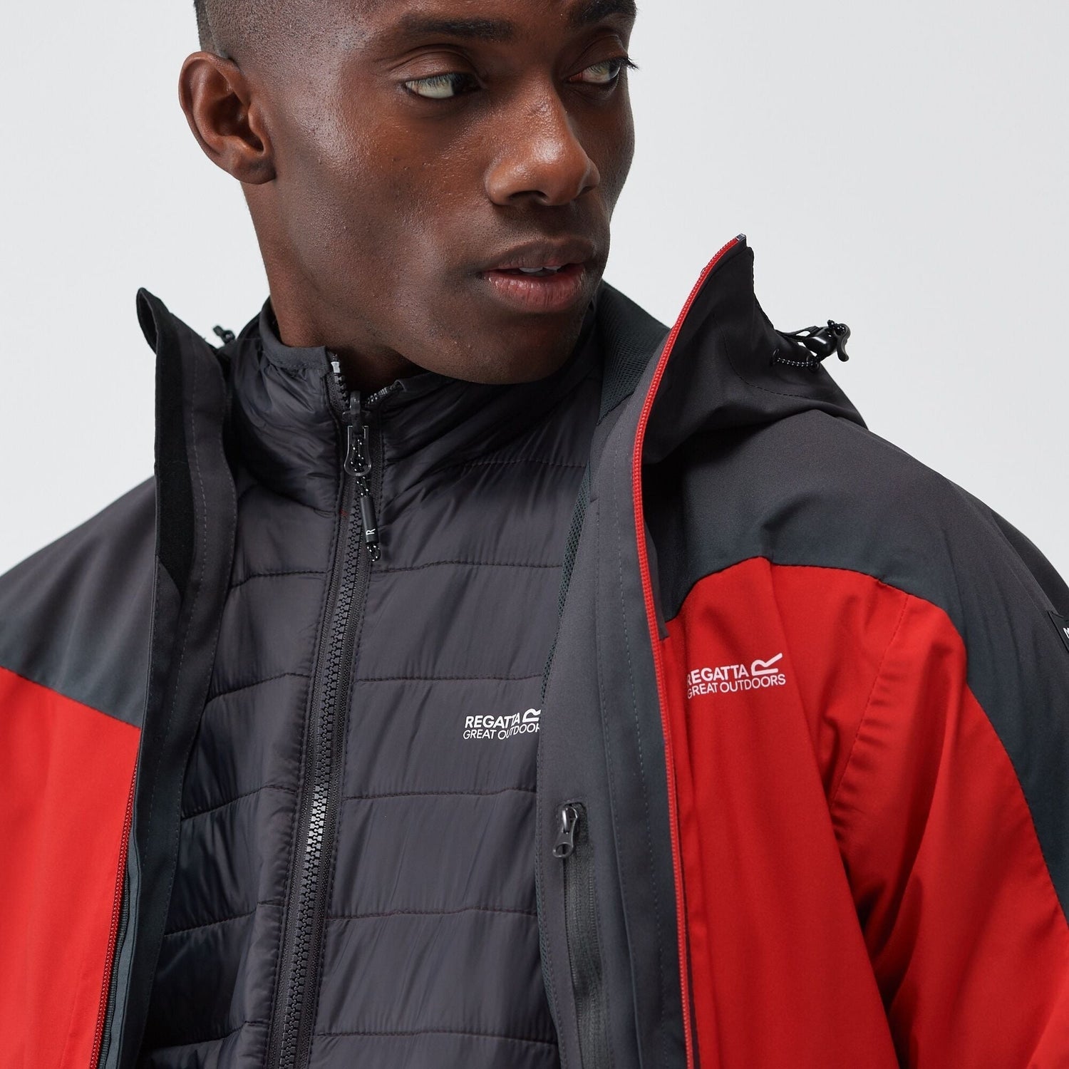 Regatta Men's Wentwood VIII 3-In-1 Waterproof Jacket Danger Red - Just £49.99! Shop now at Warwickshire Clothing.