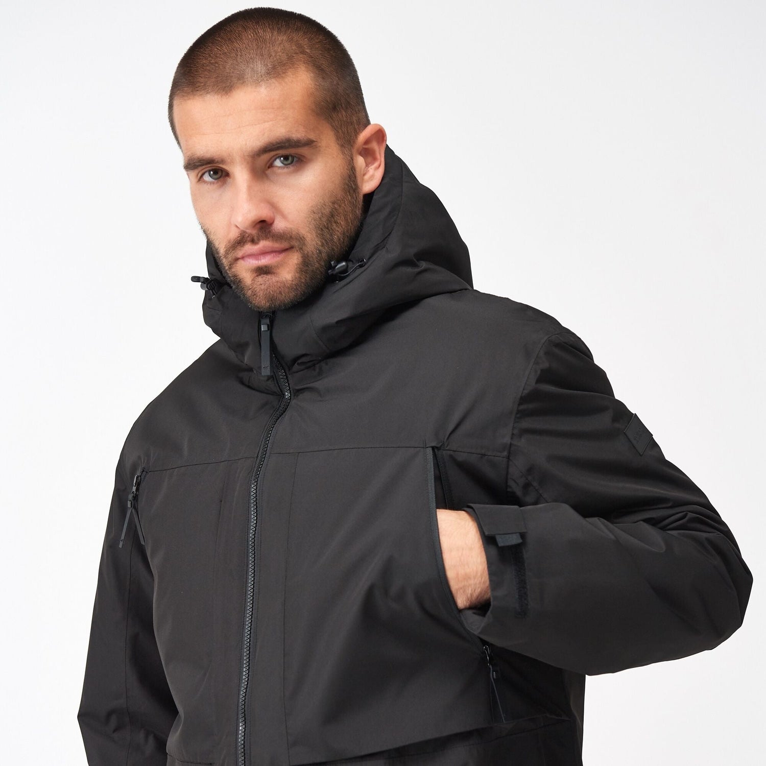 Regatta Men's Larrick Waterproof Jacket | Black - Just £39.99! Shop now at Warwickshire Clothing.