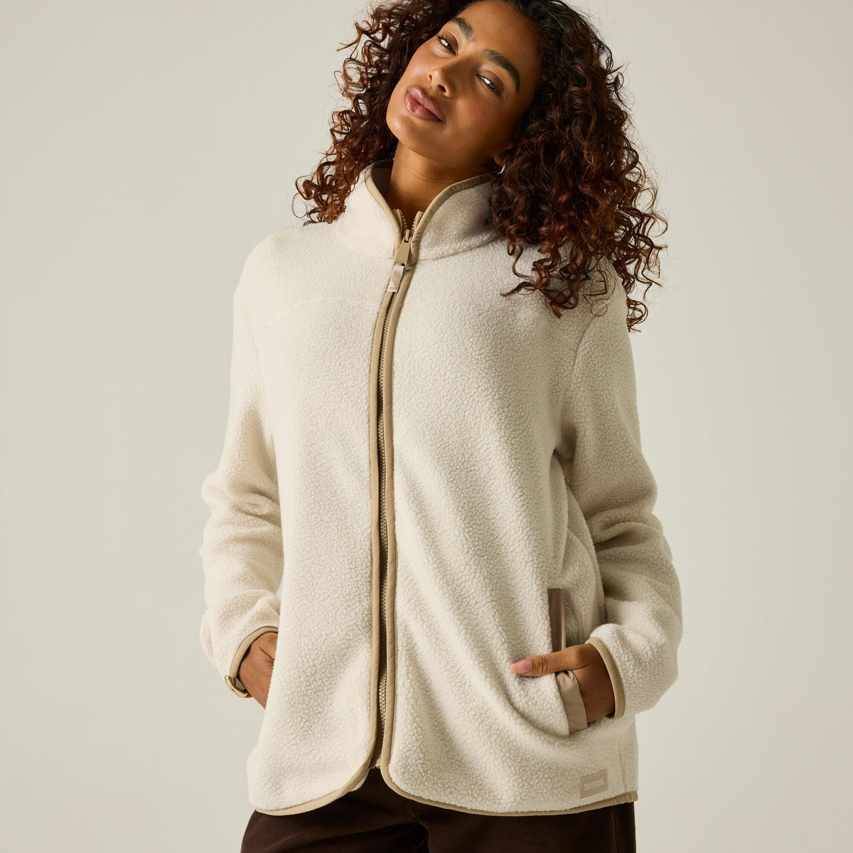 Women's Frankie Borg Full Zip Fleece | Light Vanilla Barleycorn