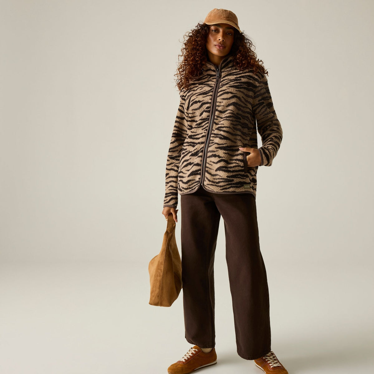 Women's Frankie Borg Full Zip Fleece Barleycorn Zebra