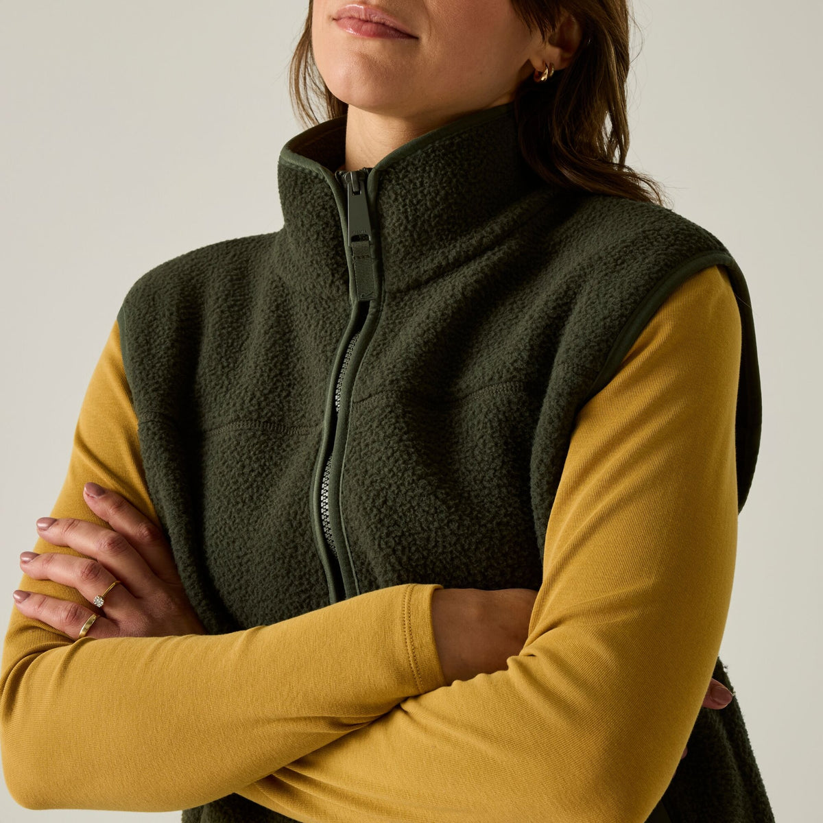 Women's Frankie Borg Bodywarmer Dark Khaki