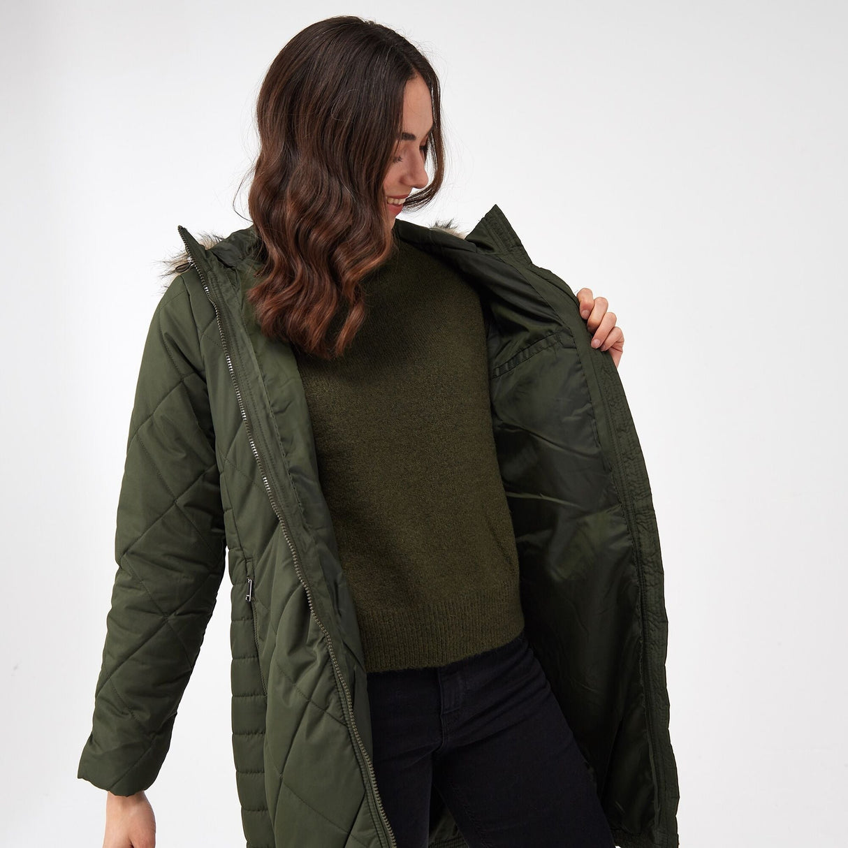 Regatta Women's Fritha II Insulated Parka Jacket Dark Khaki - Just £39.99! Shop now at Warwickshire Clothing.