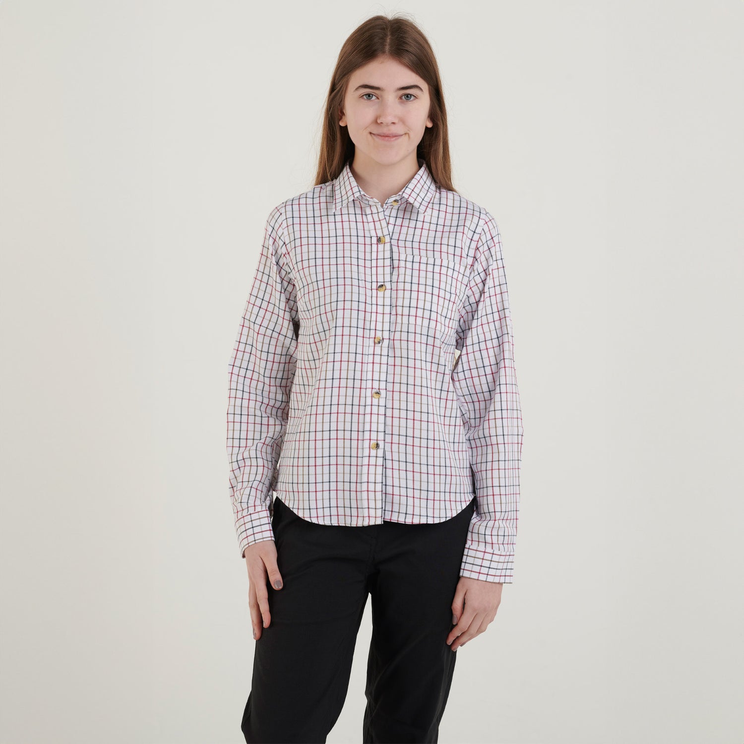 Country Classics Womens Check Long Sleeve Shirt - Beaver Red - Just £16.99! Shop now at Warwickshire Clothing.