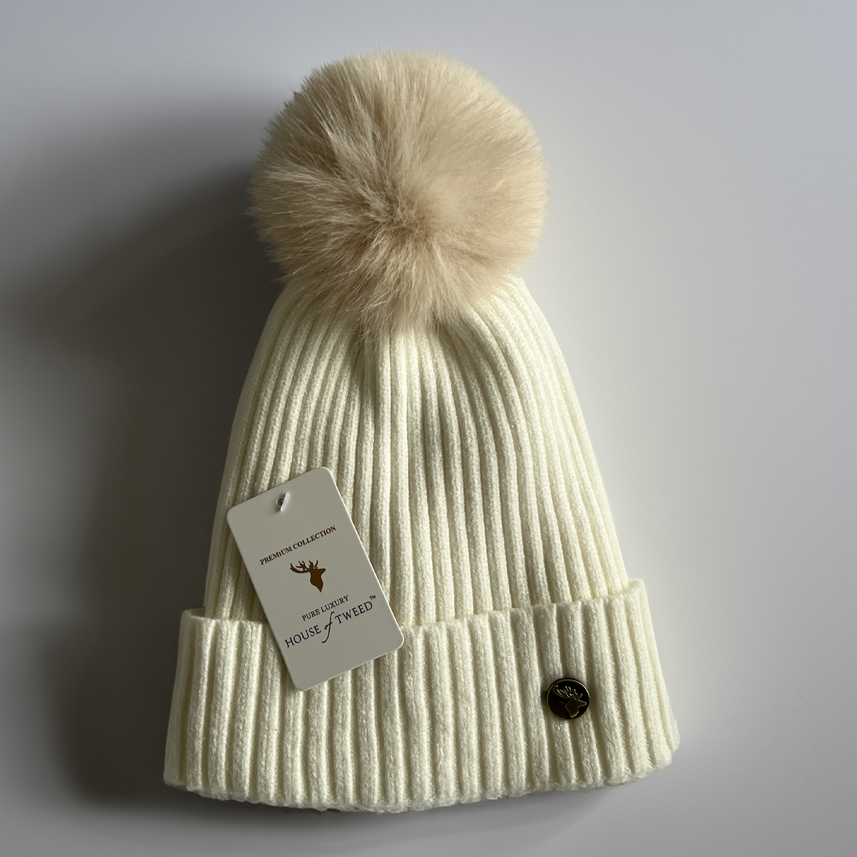 House of Tweed Luxury Striped Ladies Pom Pom Bobble  Beanie Hats - Just $11.99! Shop now at Warwickshire Clothing. Free Dellivery.