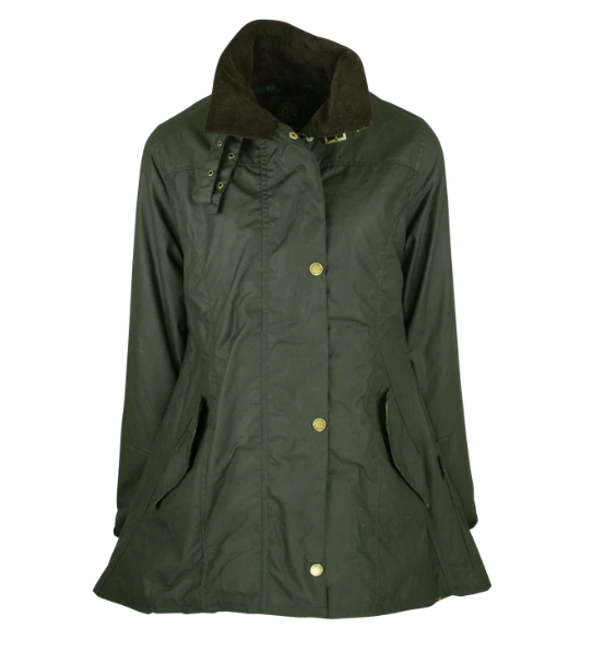 Oxford Blue Ladies Olivia Wax Jacket Dark Olive 8