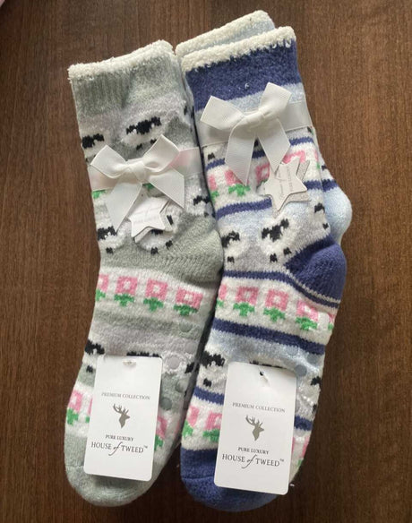 House of Tweed Ladies Fluffy Cosy Socks (Dottie) - 2 Pack One Size (Copy) - Just £12.99! Shop now at Warwickshire Clothing.