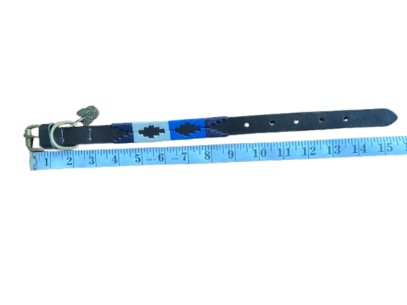 Luxury Polo Leather Dog Collar | Hazy Blue - Just £14.99! Shop now at Warwickshire Clothing.