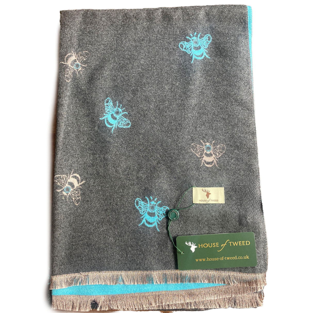 House of Tweed Cashmere Blend Reversible Scarf - Bee - Just £14.99! Shop now at Warwickshire Clothing.