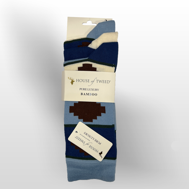 House of Tweed Pure Luxury Mens Bamboo Socks | Dark Blue 3 Pairs - Just £9.99! Shop now at Warwickshire Clothing.