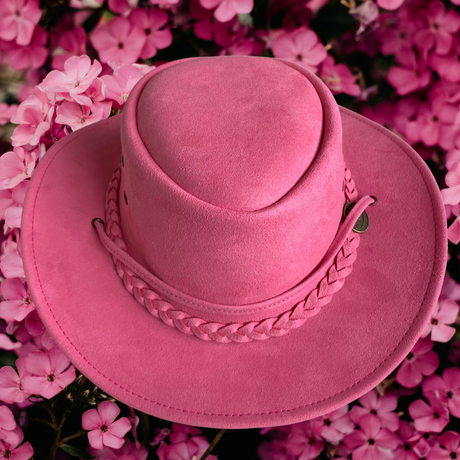 Hazy Blue Women's Cowgirl Pink Poly Suede Western Hat - Swifty - Just £14.99! Shop now at Warwickshire Clothing.