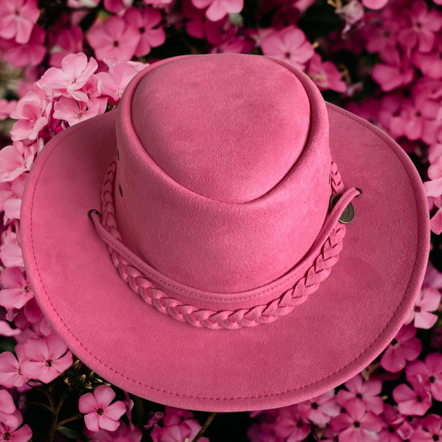 Hazy Blue Women's Cowgirl Pink Poly Suede Western Hat - Swifty - Just £14.99! Shop now at Warwickshire Clothing.