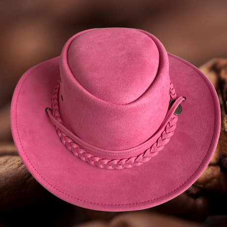 Hazy Blue Women's Cowgirl Pink Poly Suede Western Hat - Swifty - Just £14.99! Shop now at Warwickshire Clothing.