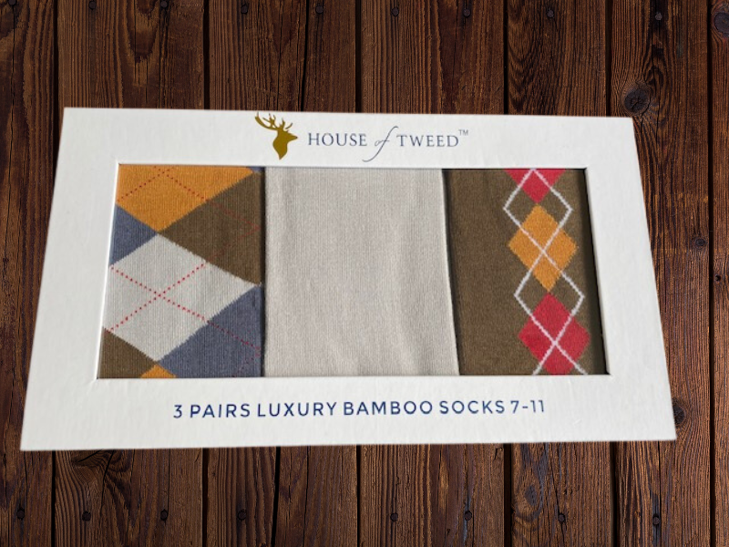 House of Tweed Luxury Mens Bamboo Socks | 3 Pairs Argyle - Just $12.99! Shop now at Warwickshire Clothing. Free Dellivery.