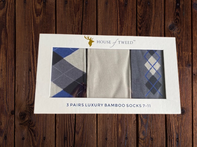 House of Tweed Luxury Mens Bamboo Socks | 3 Pairs Argyle - Just £14.99! Shop now at Warwickshire Clothing.