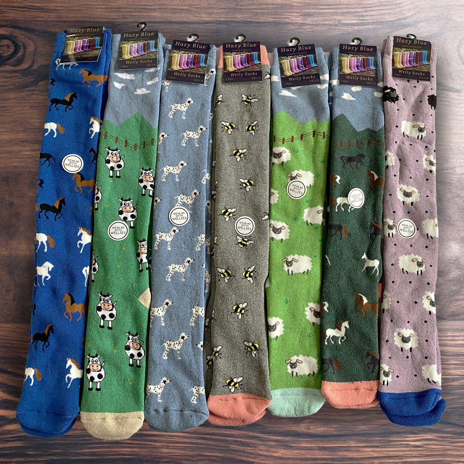 Hazy Blue Welly Socks (Sizes 3-8) - Just £6.49! Shop now at Warwickshire Clothing.