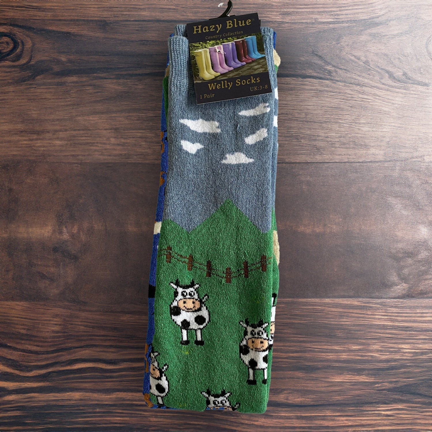 Hazy Blue Welly Socks (Sizes 3-8) - Just £6.49! Shop now at Warwickshire Clothing.