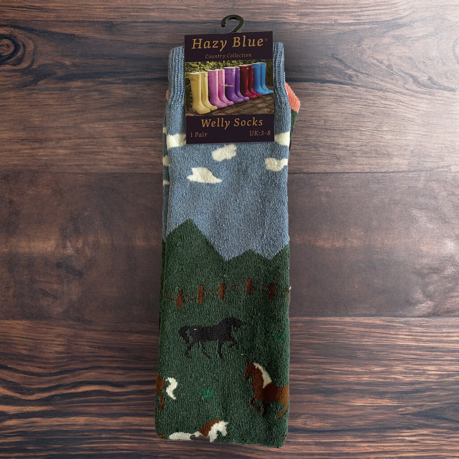 Hazy Blue Welly Socks (Sizes 3-8) - Just £6.49! Shop now at Warwickshire Clothing.