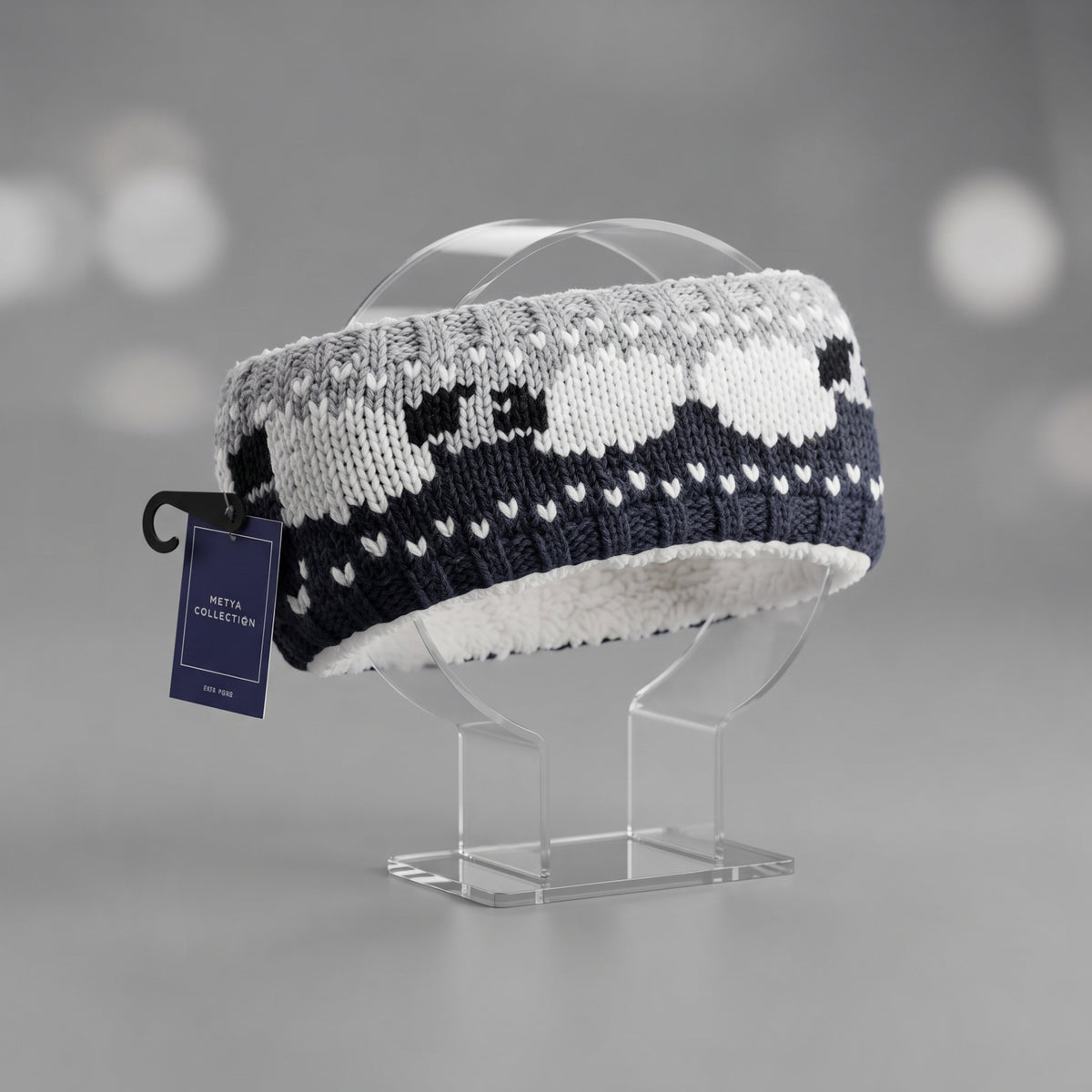 Ladies Knitted Animal Motif Headbands - Fleece-Lined Ear Warmers