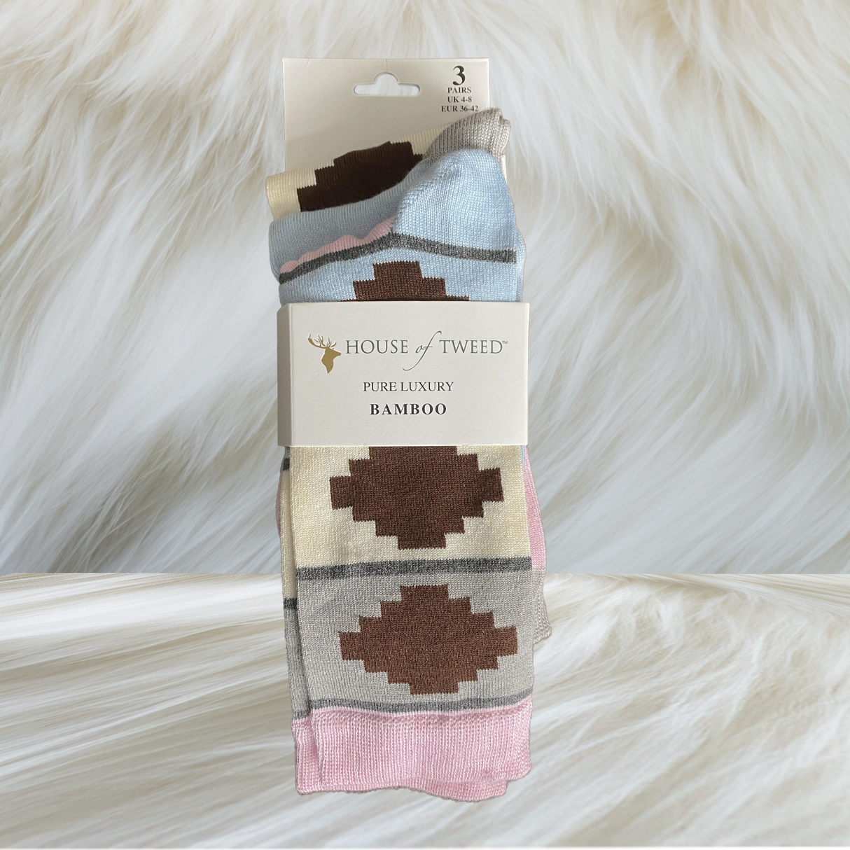 House of Tweed Pure Luxury Womens Bamboo Socks | Pink 3 Pairs - Just £9.99! Shop now at Warwickshire Clothing.