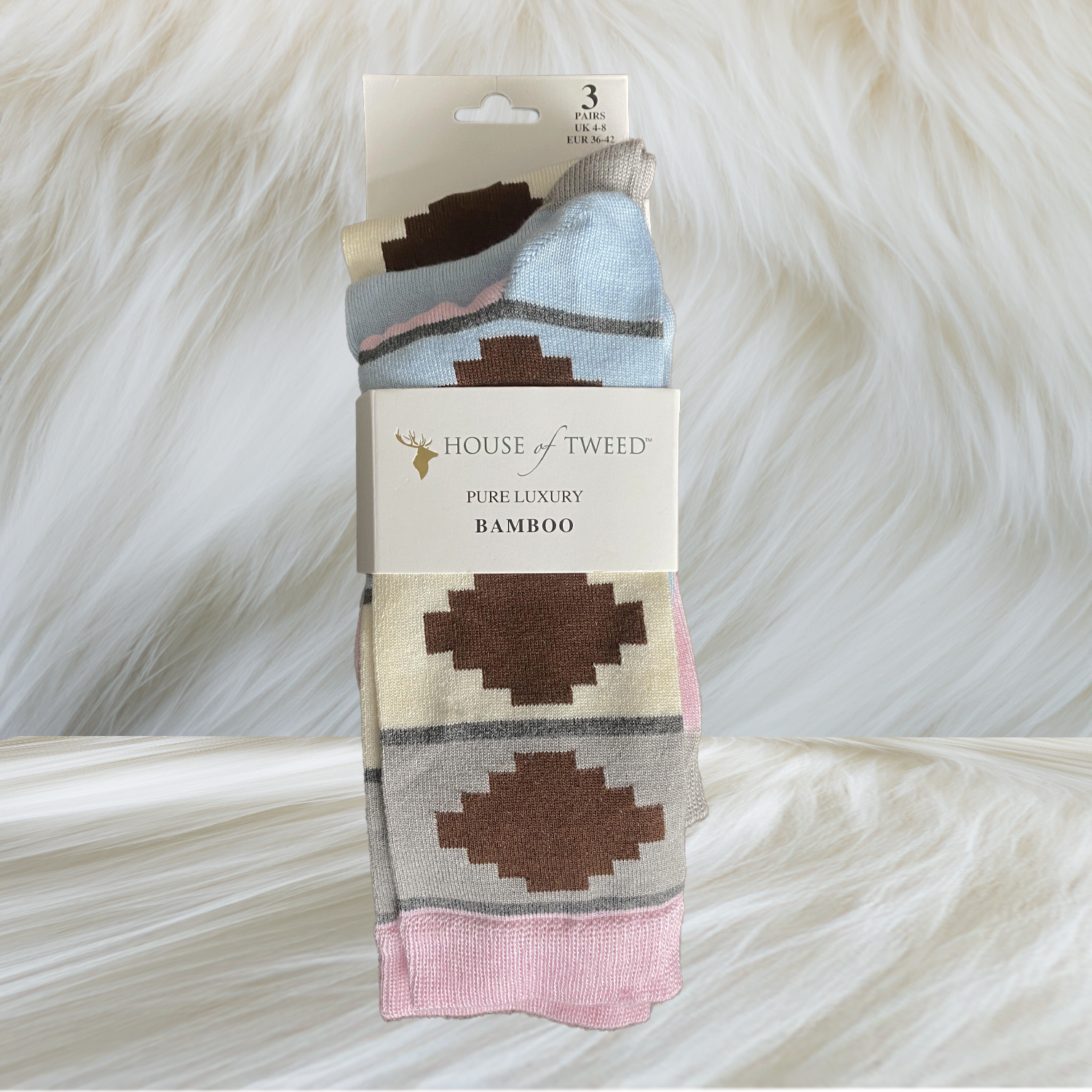 House of Tweed Pure Luxury Womens Bamboo Socks | Pink 3 Pairs - Just £9.99! Shop now at Warwickshire Clothing.