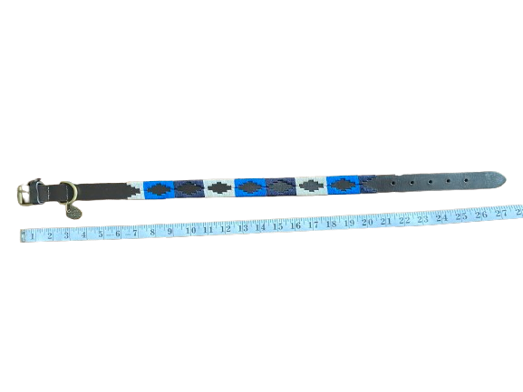 Luxury Polo Leather Dog Collar | Hazy Blue - Just £14.99! Shop now at Warwickshire Clothing.