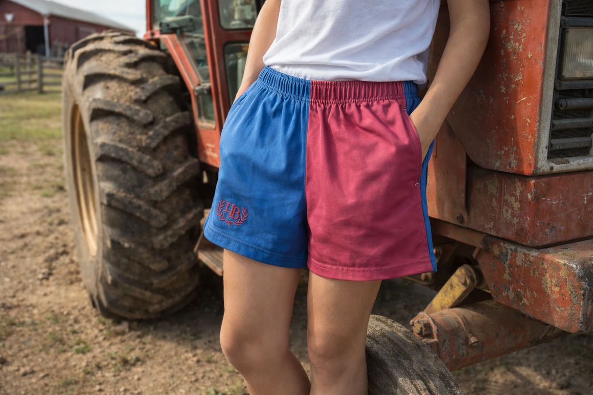 Hazy Blue Nelson Colour Block Shorts - Unisex Sports & Leisure