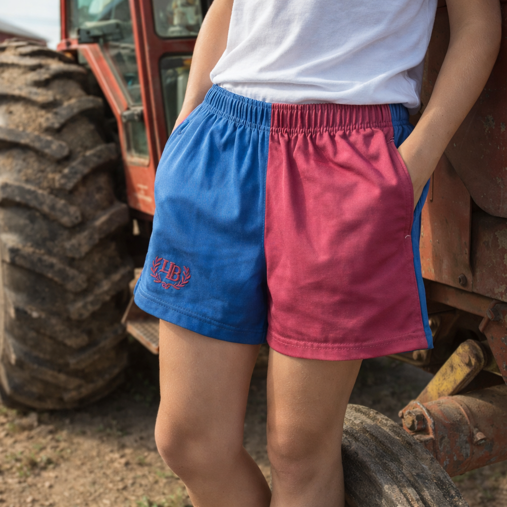 Hazy Blue Nelson Unisex Colour Block Shorts
