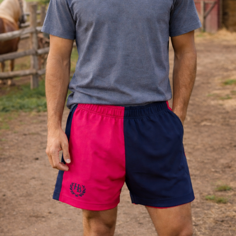 Hazy Blue Nelson Unisex Colour Block Shorts
