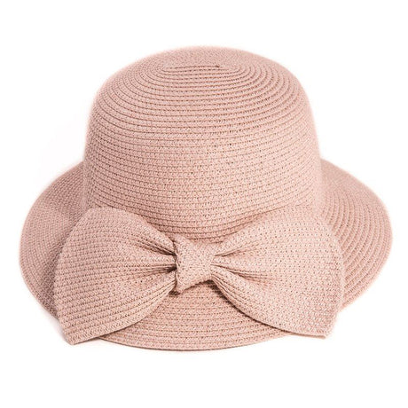 Hazy Blue Womens Summer Straw Hat with Large Bow Elasticated - Just £17.99! Shop now at Warwickshire Clothing.