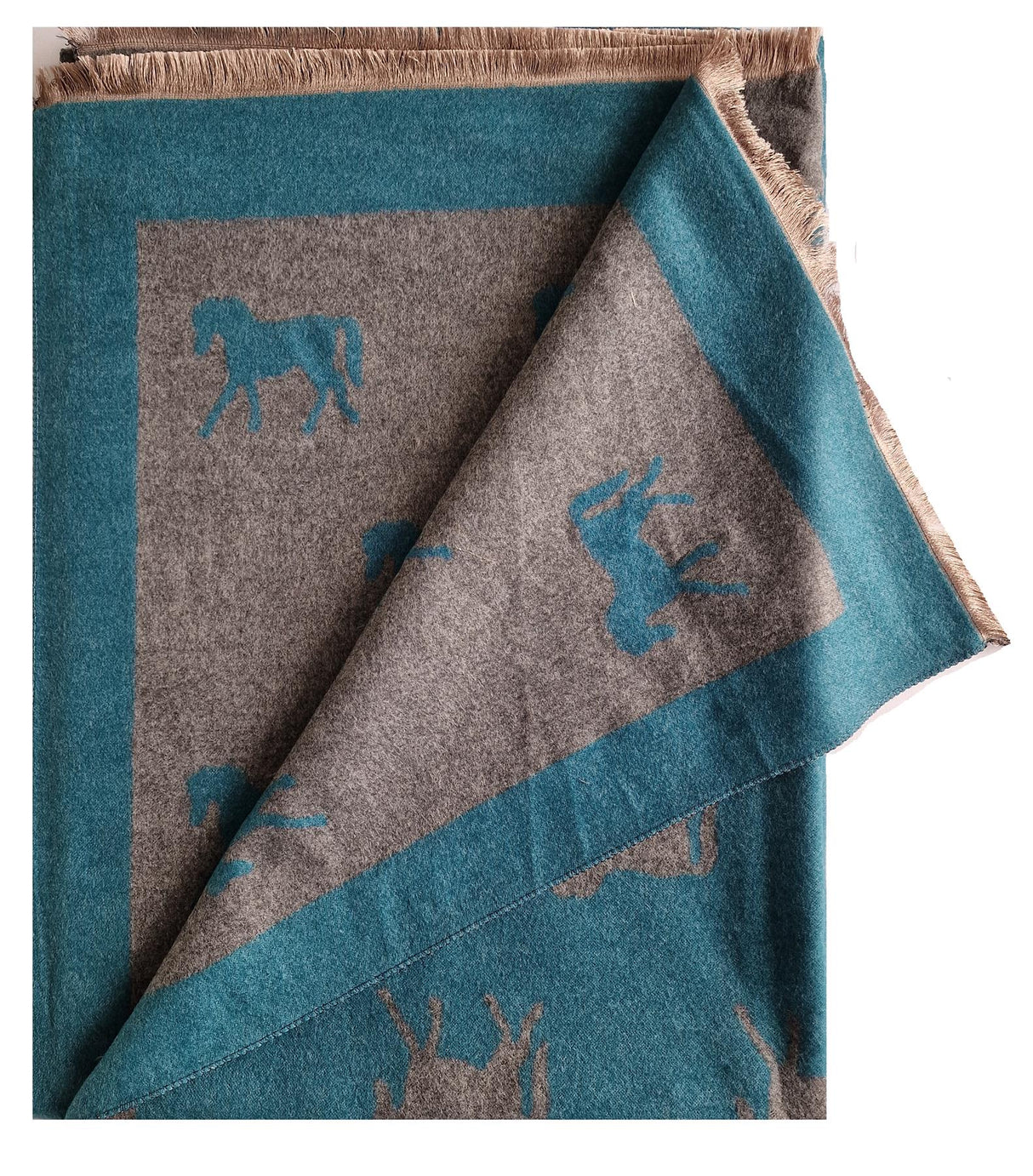 Hazy Blue Pashmina feel Luxury Ladies Womens Scarf - Horse - Just £13.99! Shop now at Warwickshire Clothing.