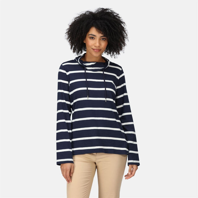 Women's Helvine Striped Sweatshirt | Navy White Stripe - Just $13.99! Shop now at Warwickshire Clothing. Free Dellivery.